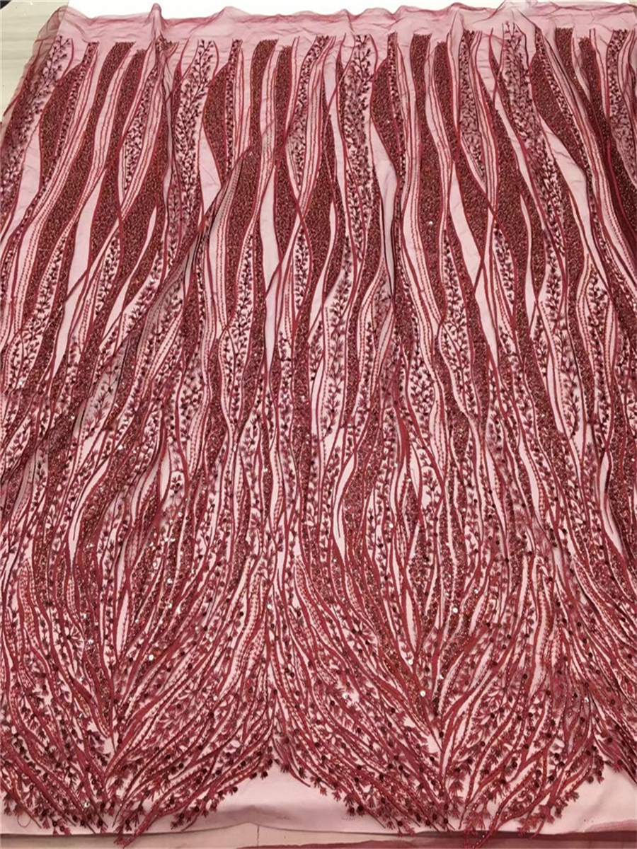 Embroidered Beaded Lace Fabric for Dresses | GTIN JLT168