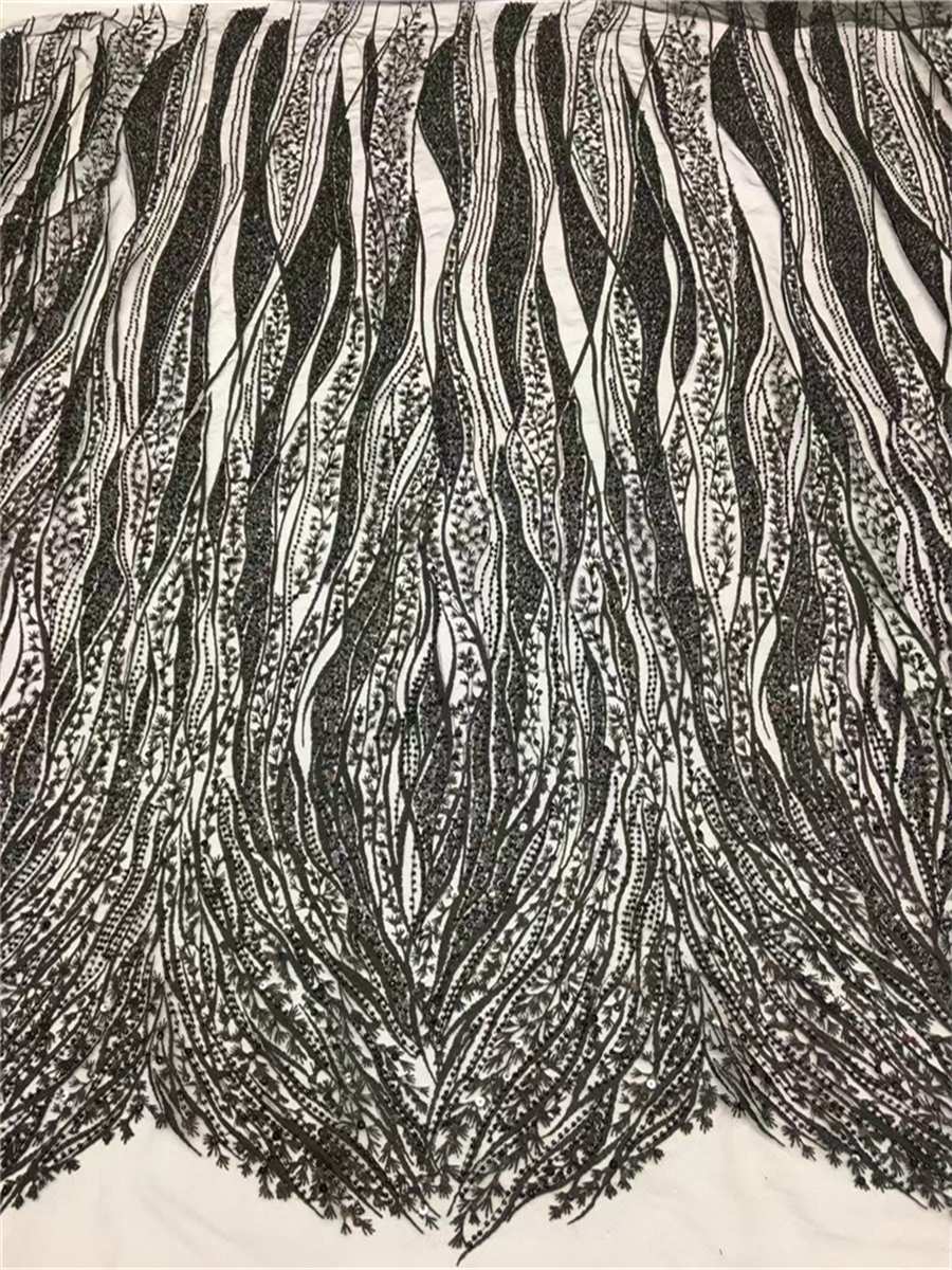 Embroidered Beaded Lace Fabric for Dresses | GTIN JLT168