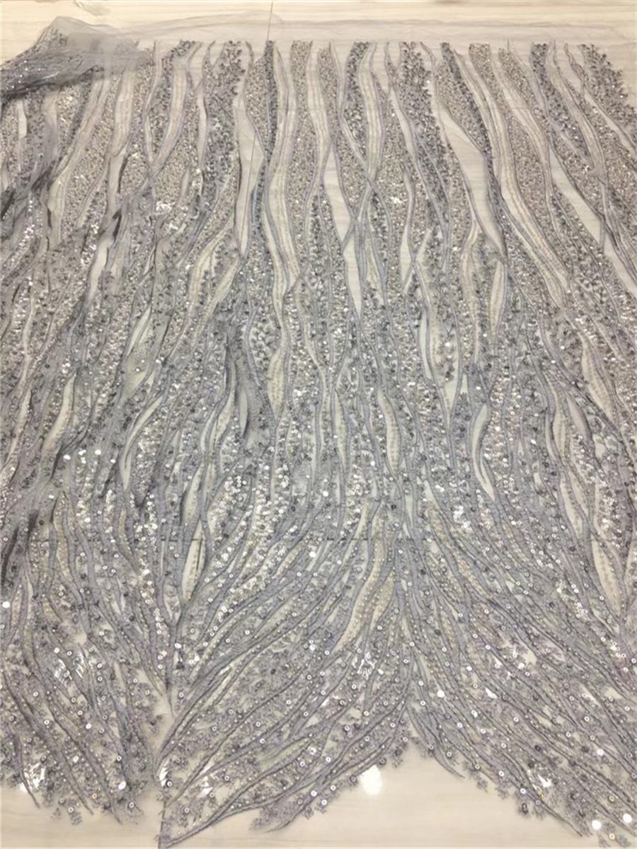 Embroidered Beaded Lace Fabric for Dresses | GTIN JLT168