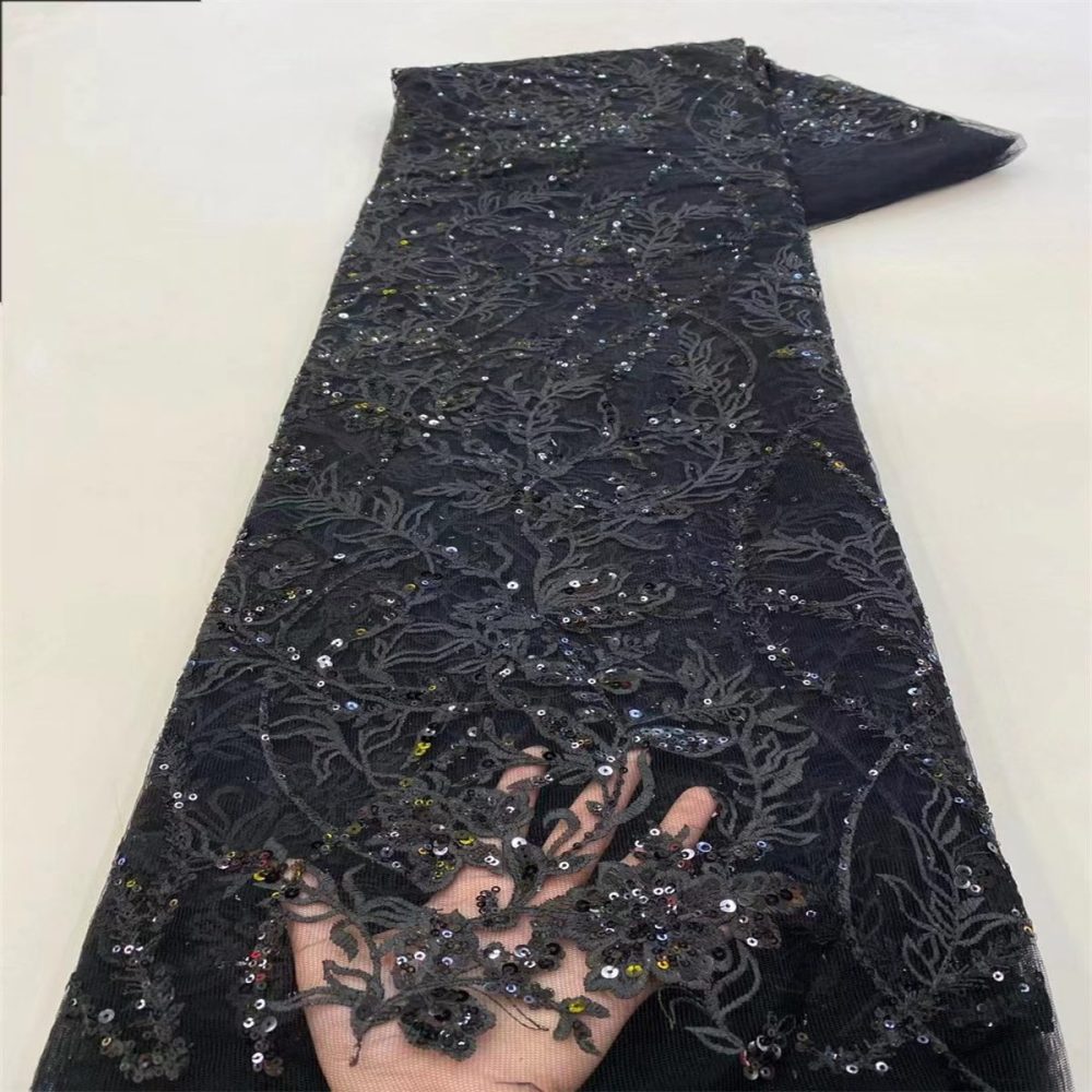 Embroidered Sequin Tulle Lace Fabric for Dresses | GTIN JX495
