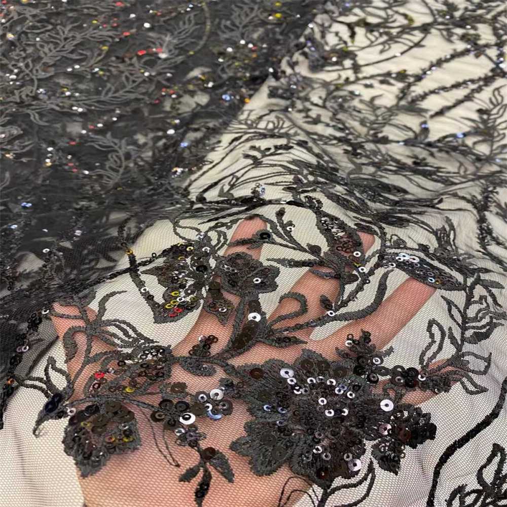 Embroidered Sequin Tulle Lace Fabric for Dresses | GTIN JX495