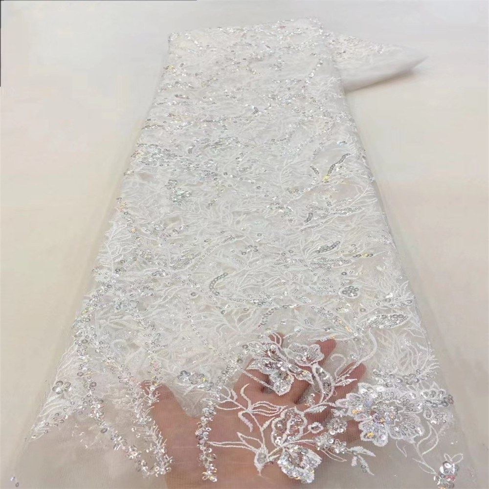 Embroidered Sequin Tulle Lace Fabric for Dresses | GTIN JX495