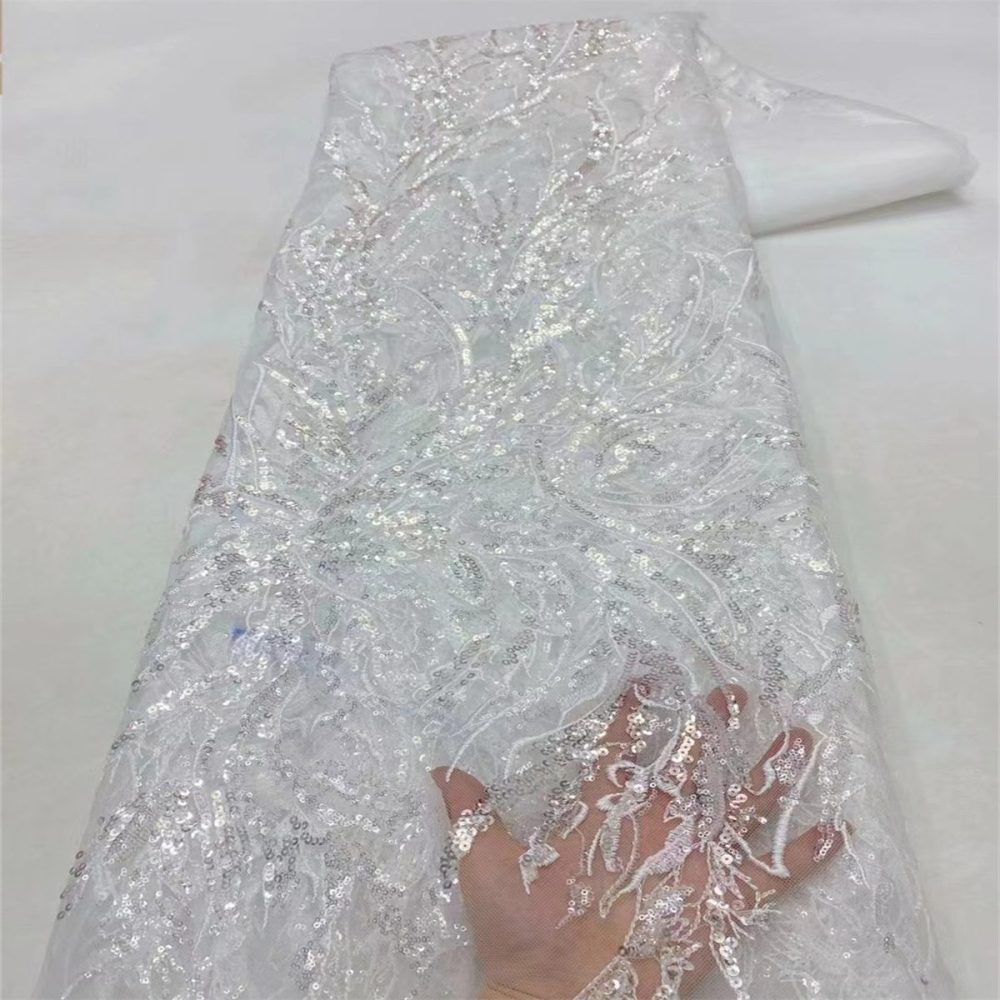 Embroidered Sequin Lace Fabric for Dresses | GTIN JX496