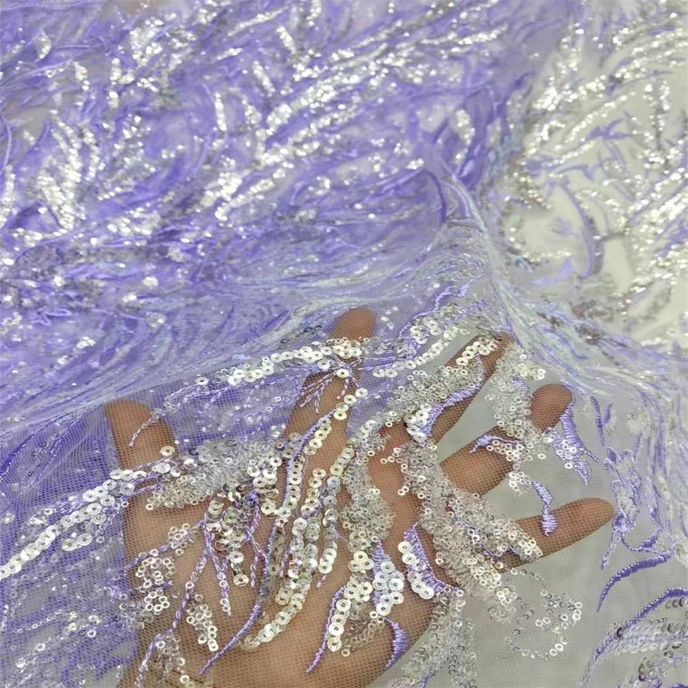 Embroidered Sequin Lace Fabric for Dresses | GTIN JX496