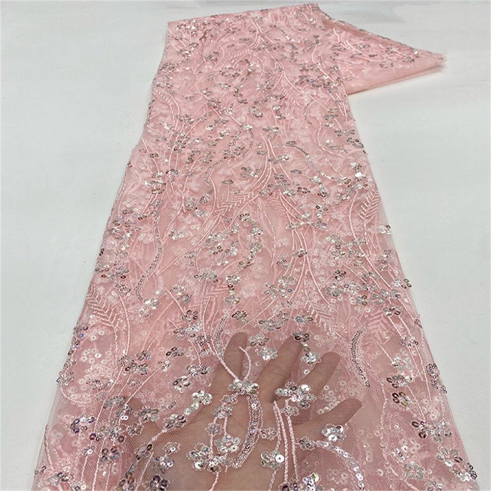 Embellished Beaded Tulle Lace Fabric with Beads | GTIN JX497