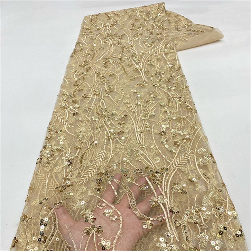 Embellished Beaded Tulle Lace Fabric with Beads | GTIN JX497