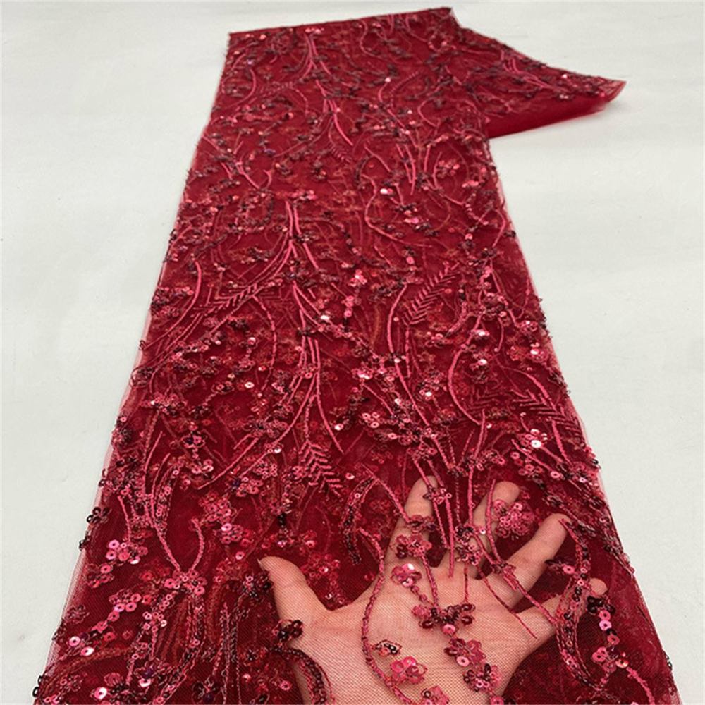 Embellished Beaded Tulle Lace Fabric with Beads | GTIN JX497
