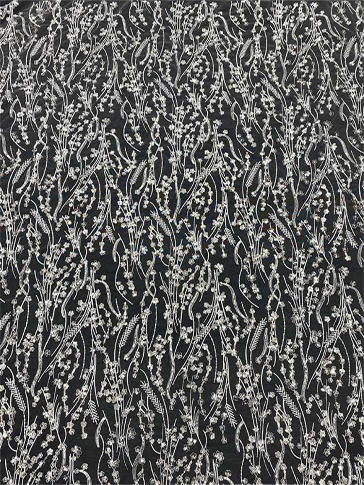 Embellished Beaded Tulle Lace Fabric with Beads | GTIN JX497