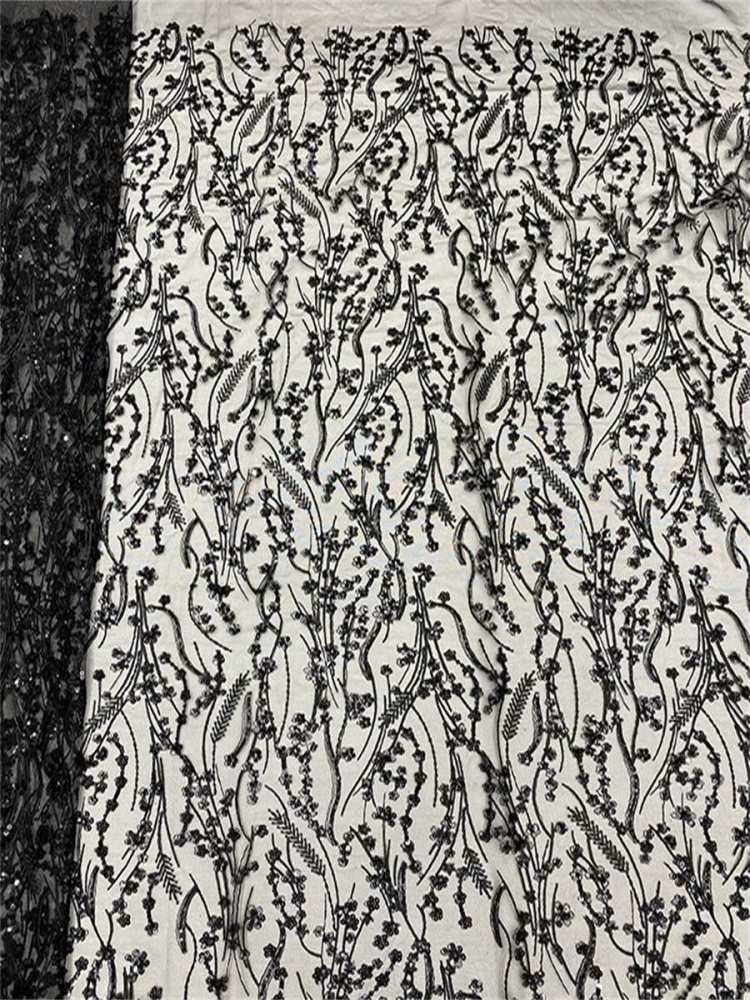 Embellished Beaded Tulle Lace Fabric with Beads | GTIN JX497