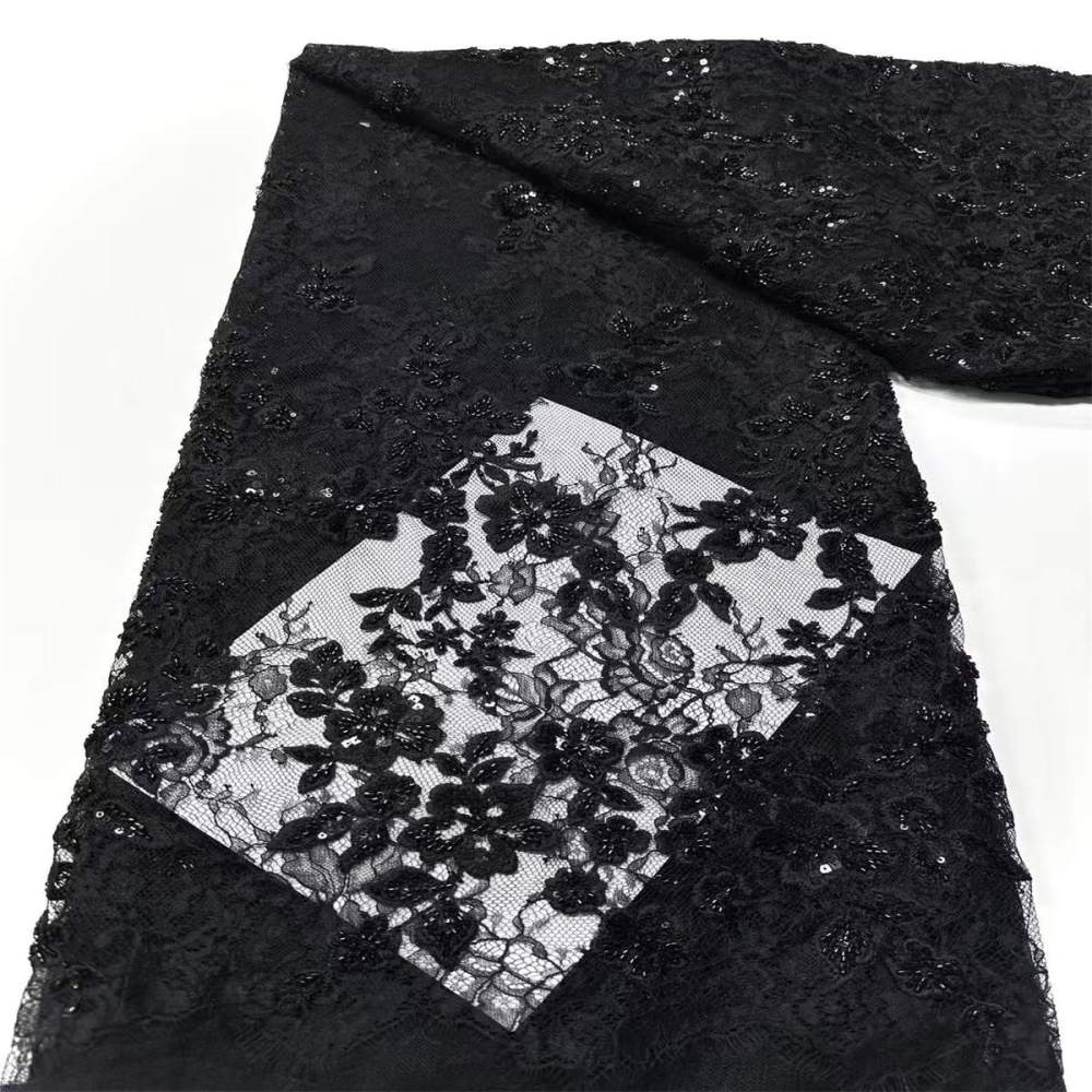 Embroidered Beaded Lace Fabric | GTIN HN467