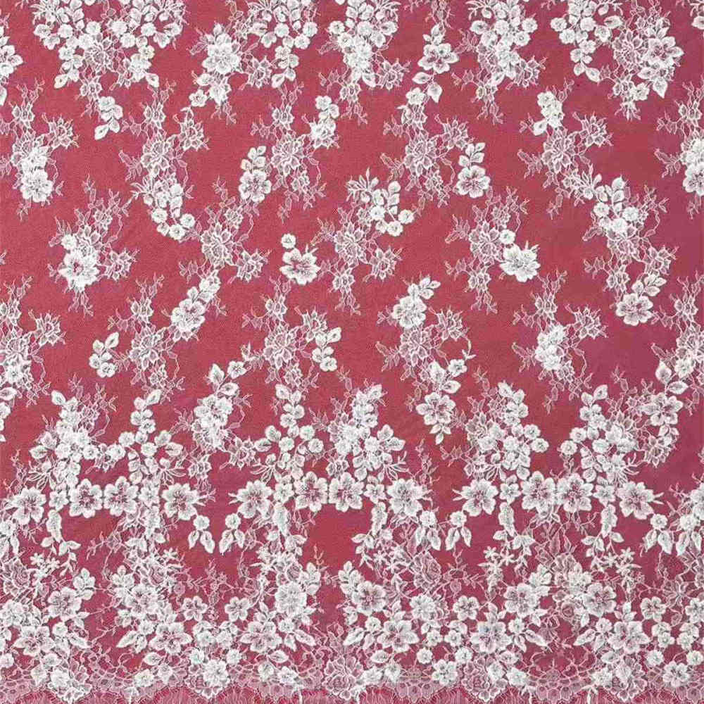 Embroidered Beaded Chantilly Lace Fabric | GTIN HN467