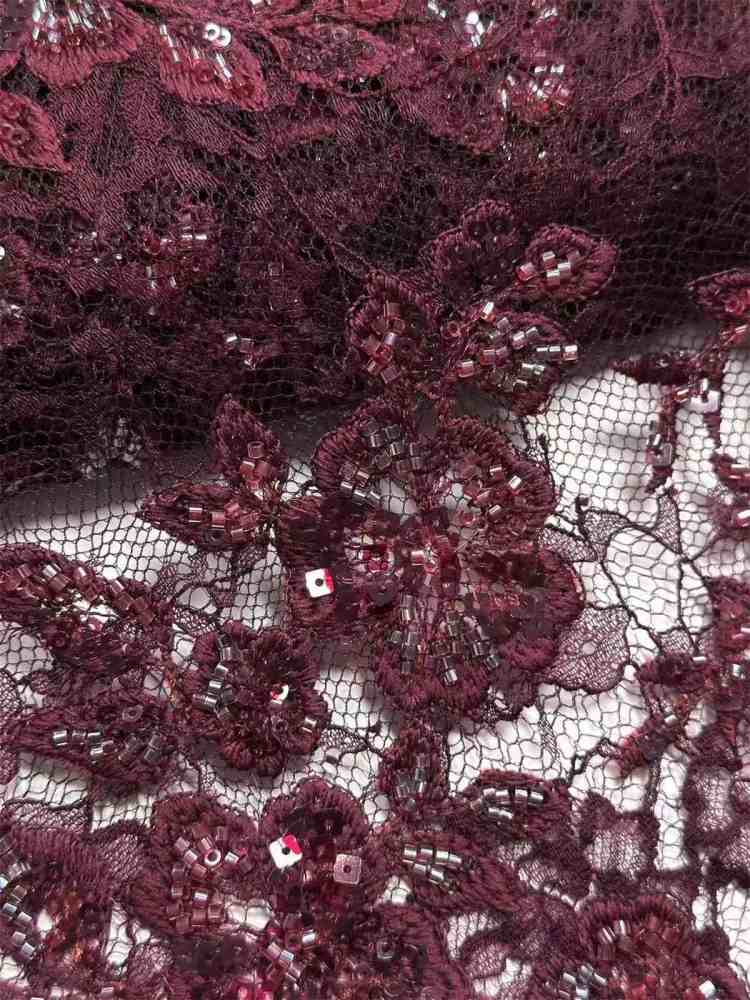 Embroidered Beaded Lace Fabric | GTIN HN467