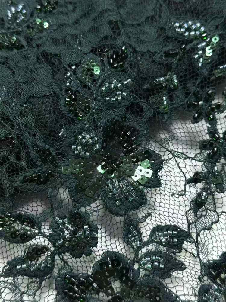 Embroidered Beaded Lace Fabric | GTIN HN467