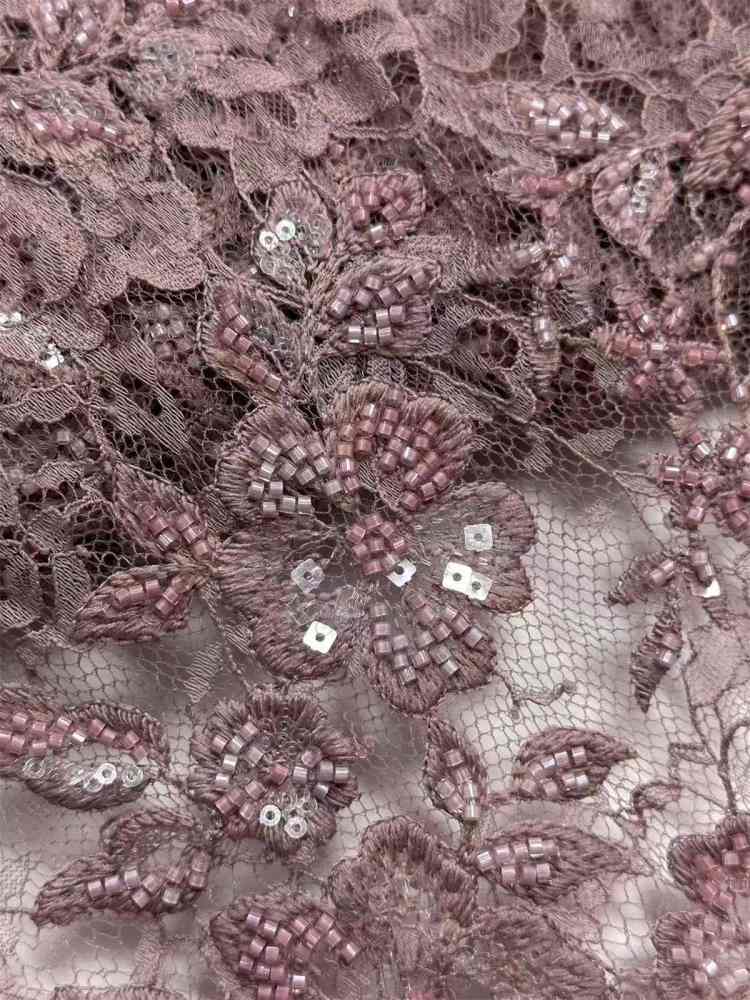 Embroidered Beaded Lace Fabric | GTIN HN467