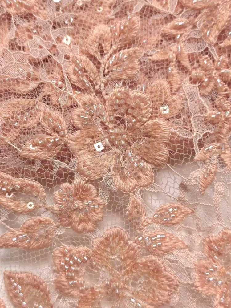 Embroidered Beaded Lace Fabric | GTIN HN467