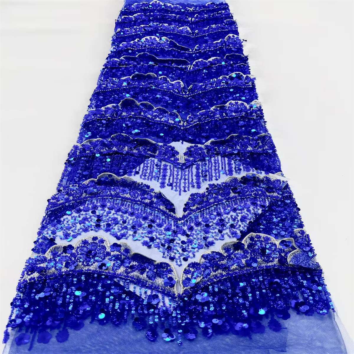 Embellished Beaded Tulle Lace Fabric with Beads | GTIN HN464