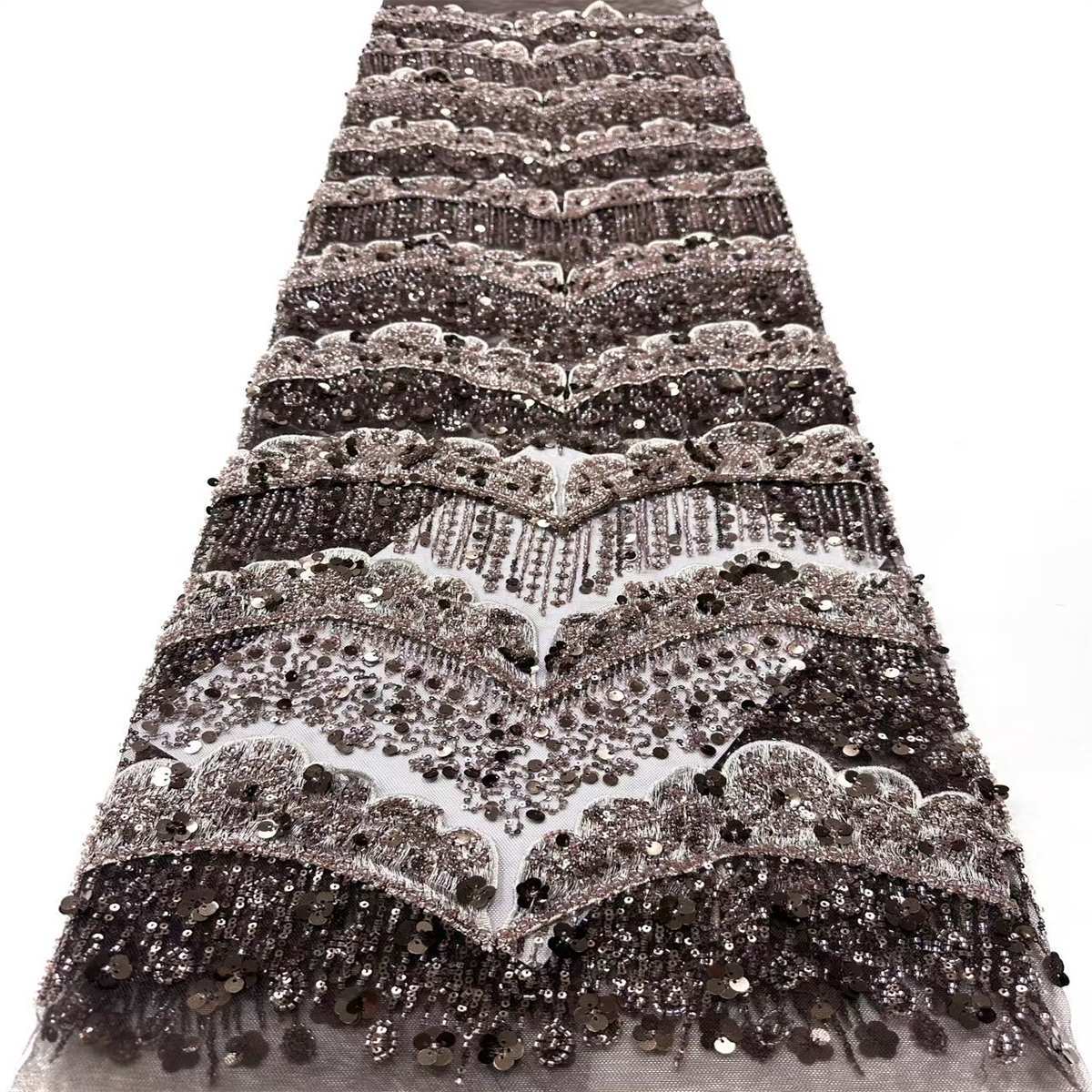 Embellished Beaded Tulle Lace Fabric with Beads | COD HN464