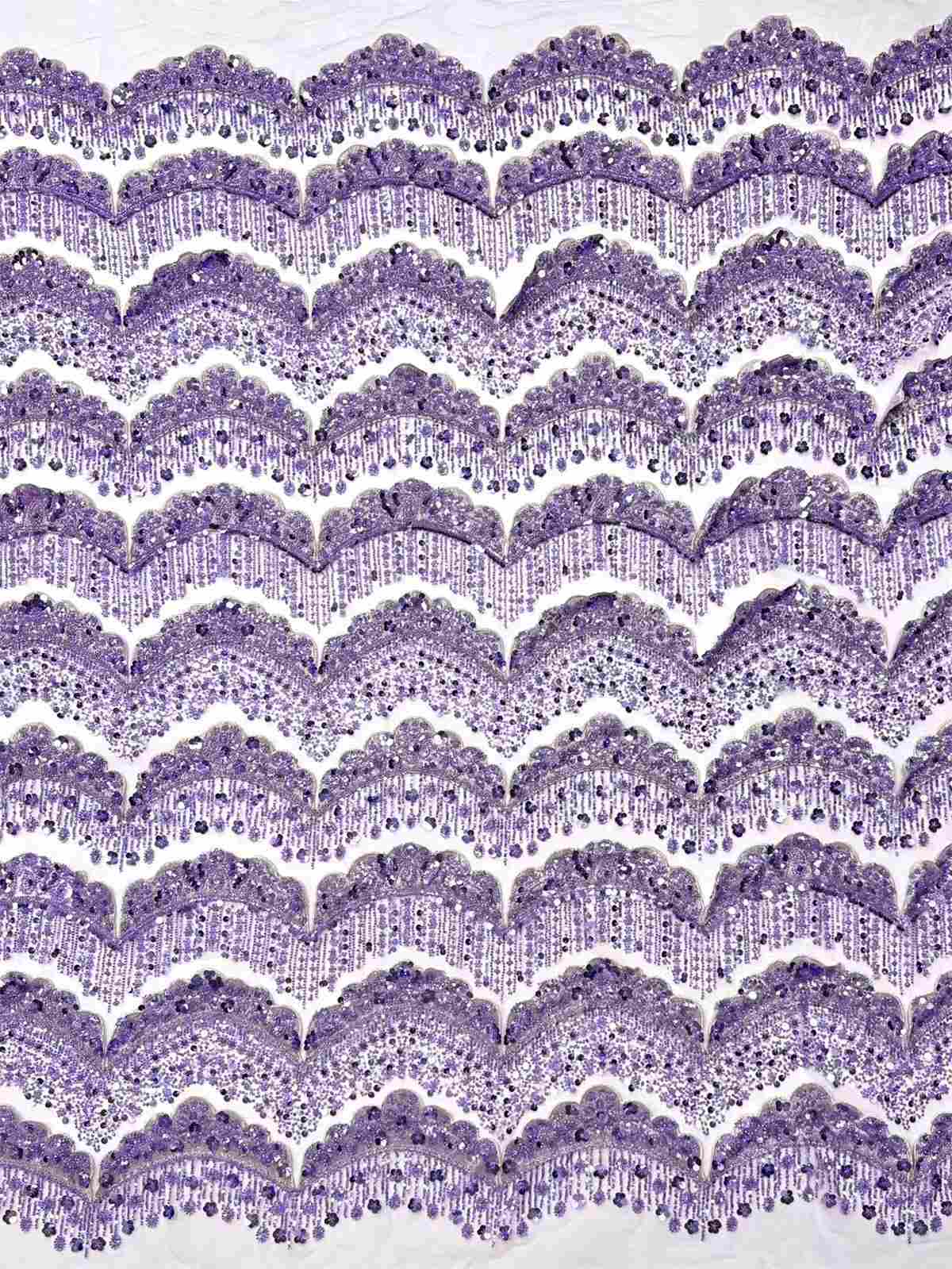 Embellished Beaded Tulle Lace Fabric with Beads | GTIN HN464