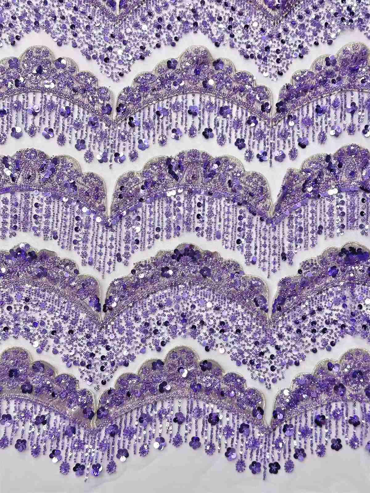 Embellished Beaded Tulle Lace Fabric with Beads | GTIN HN464