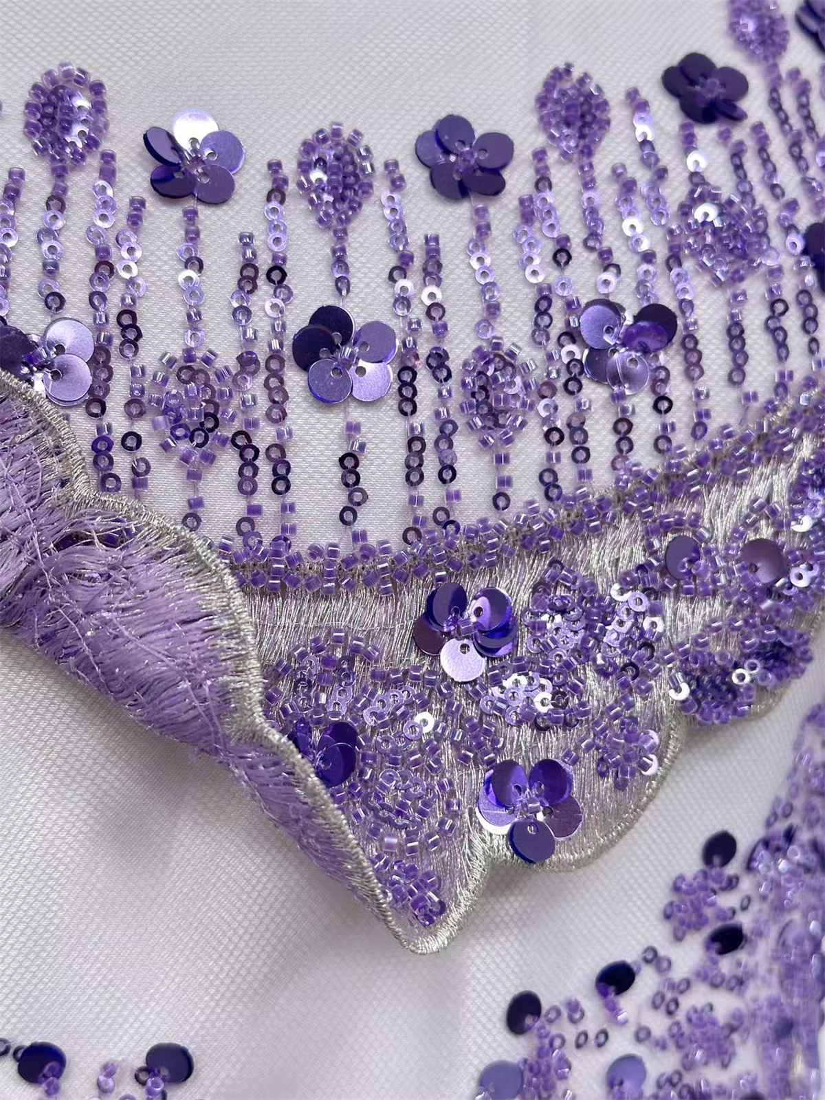 Embellished Beaded Tulle Lace Fabric with Beads | GTIN HN464