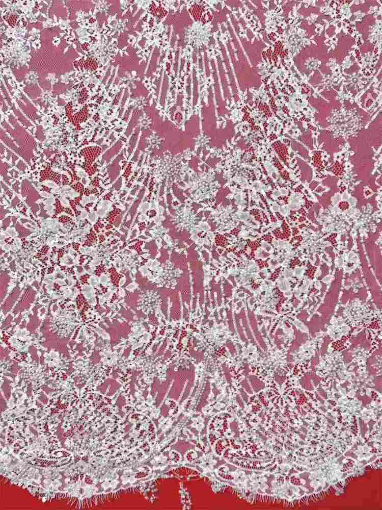 Bridal Lace Fabric - Beaded Wedding Lace Fabric | GTIN HN465
