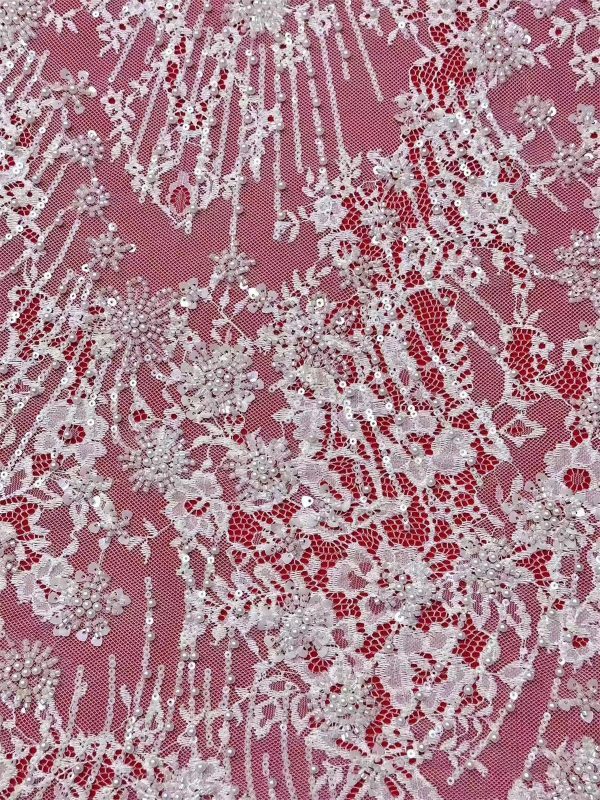 Bridal Lace Fabric - Beaded Wedding Lace Fabric | GTIN HN465