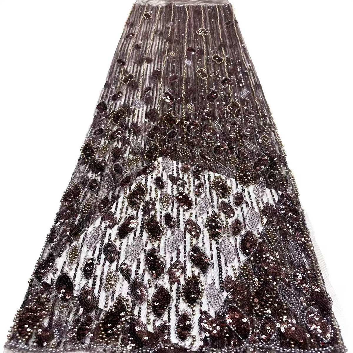 Embellished Beaded Tulle Lace Fabric with Beads | COD HN472