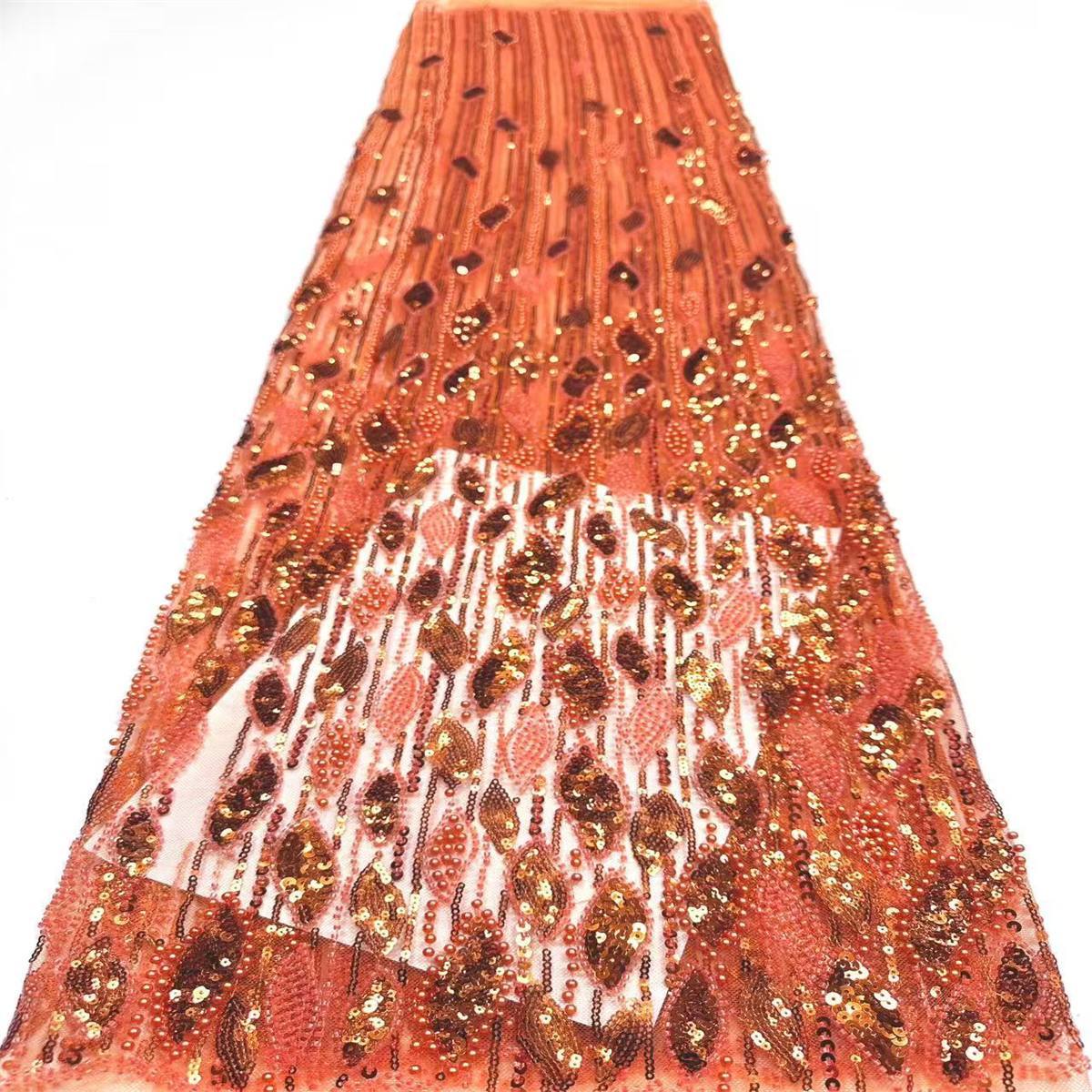 Embellished Beaded Tulle Lace Fabric with Beads | COD HN472