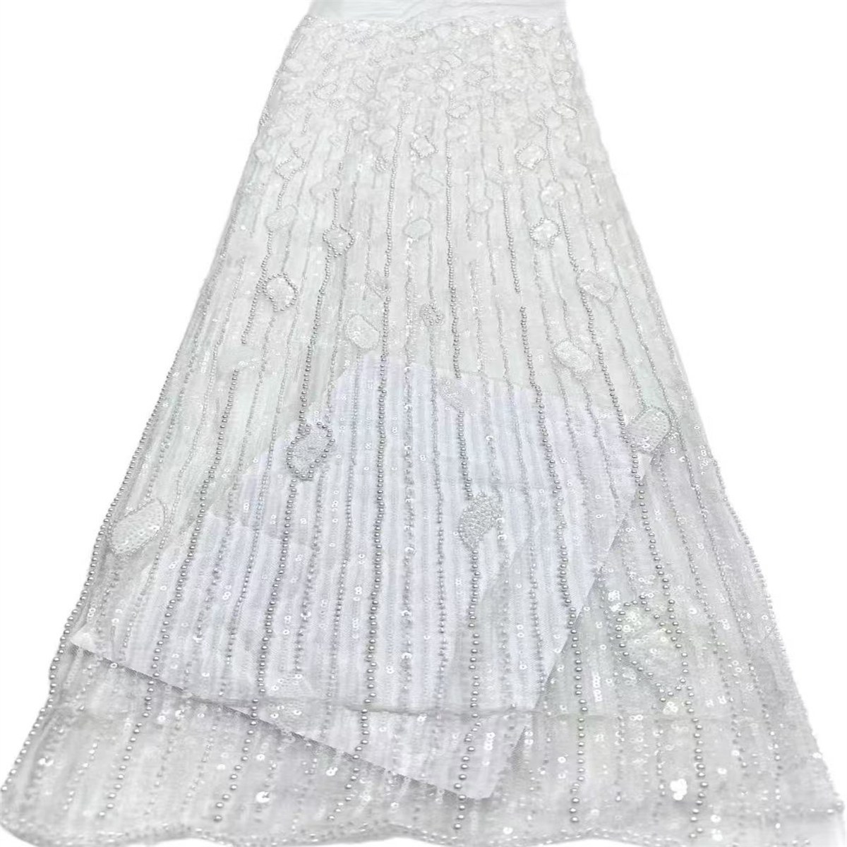 Embellished Beaded Tulle Lace Fabric with Beads | COD HN472