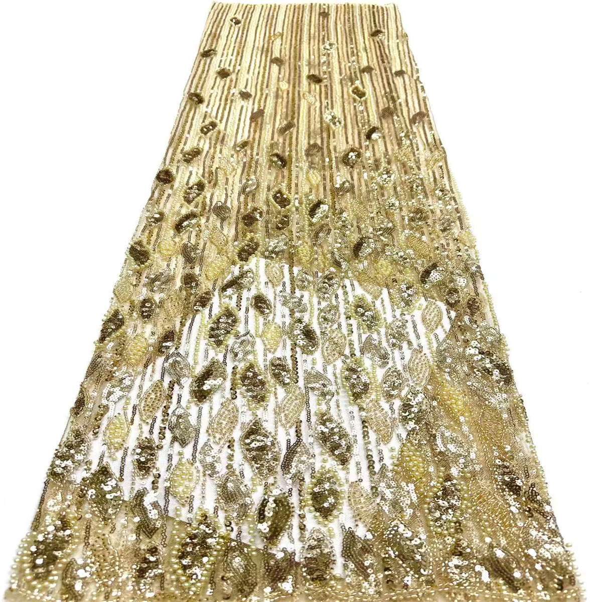 Embellished Beaded Tulle Lace Fabric with Beads | COD HN472