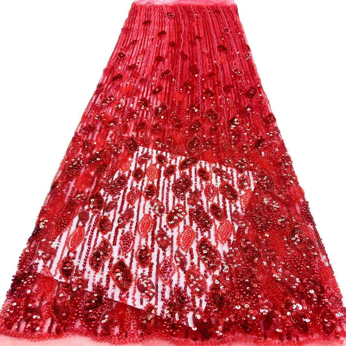 Embellished Beaded Tulle Lace Fabric with Beads | COD HN472