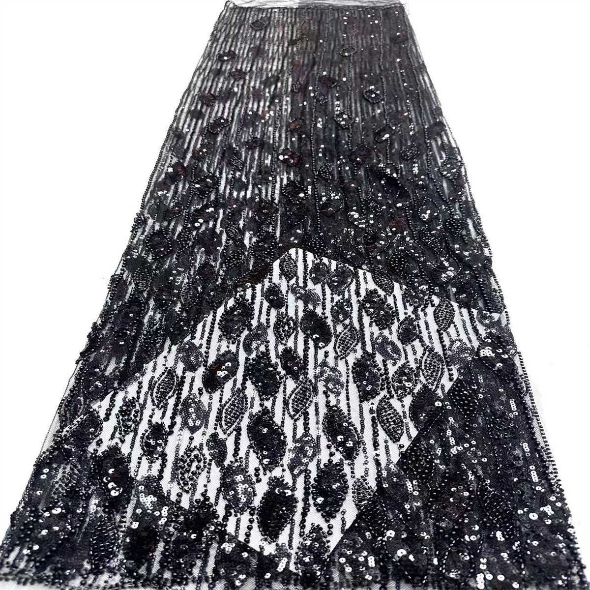 Embellished Beaded Tulle Lace Fabric with Beads | COD HN472