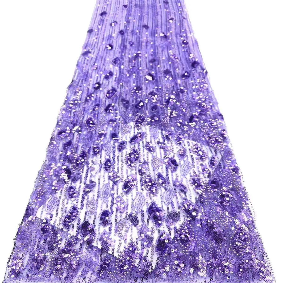Embellished Beaded Tulle Lace Fabric with Beads | COD HN472