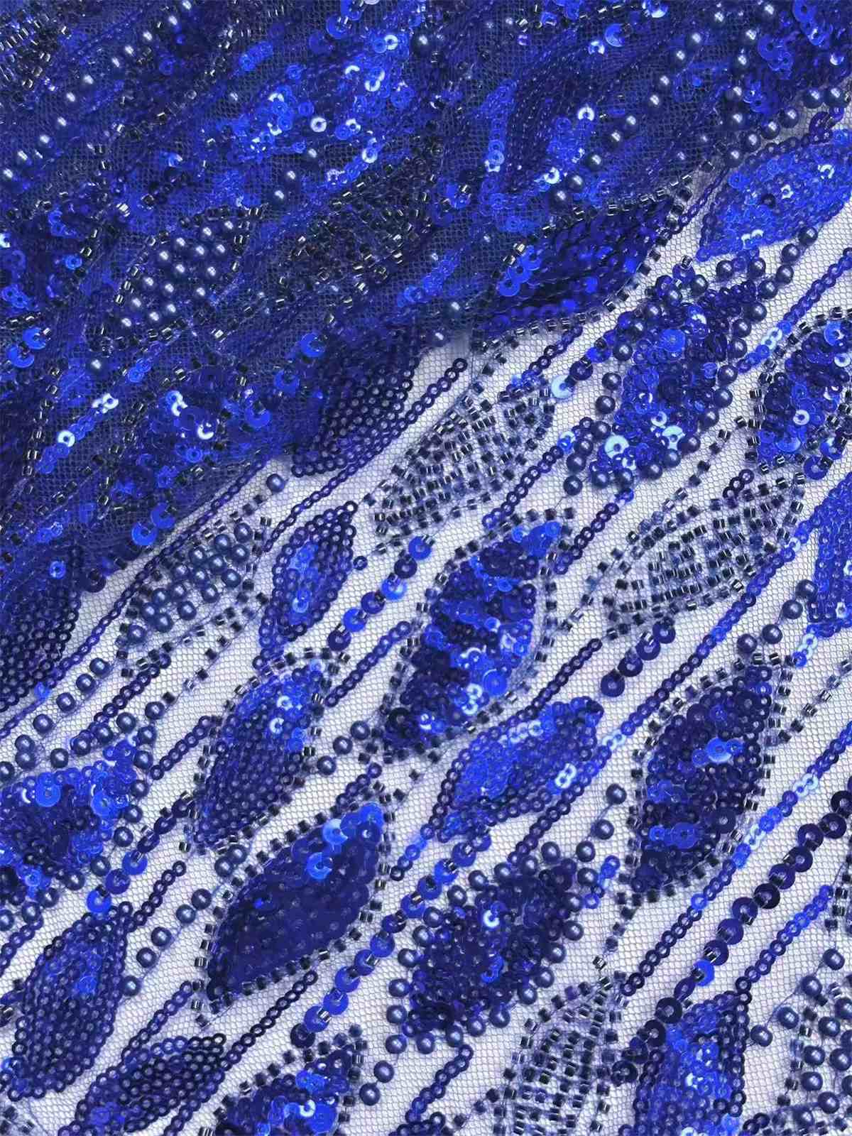 Embellished Beaded Tulle Lace Fabric with Beads | GTIN HN472