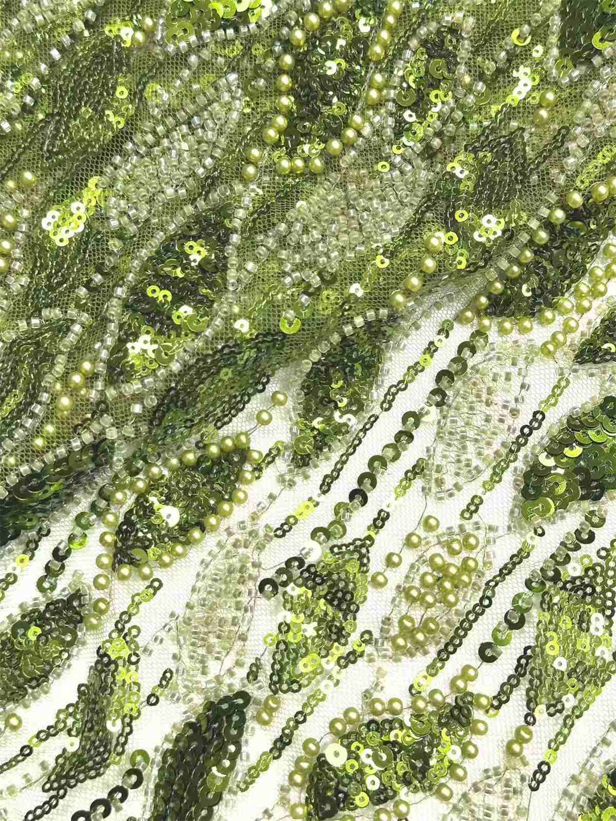 Embellished Beaded Tulle Lace Fabric with Beads | GTIN HN472