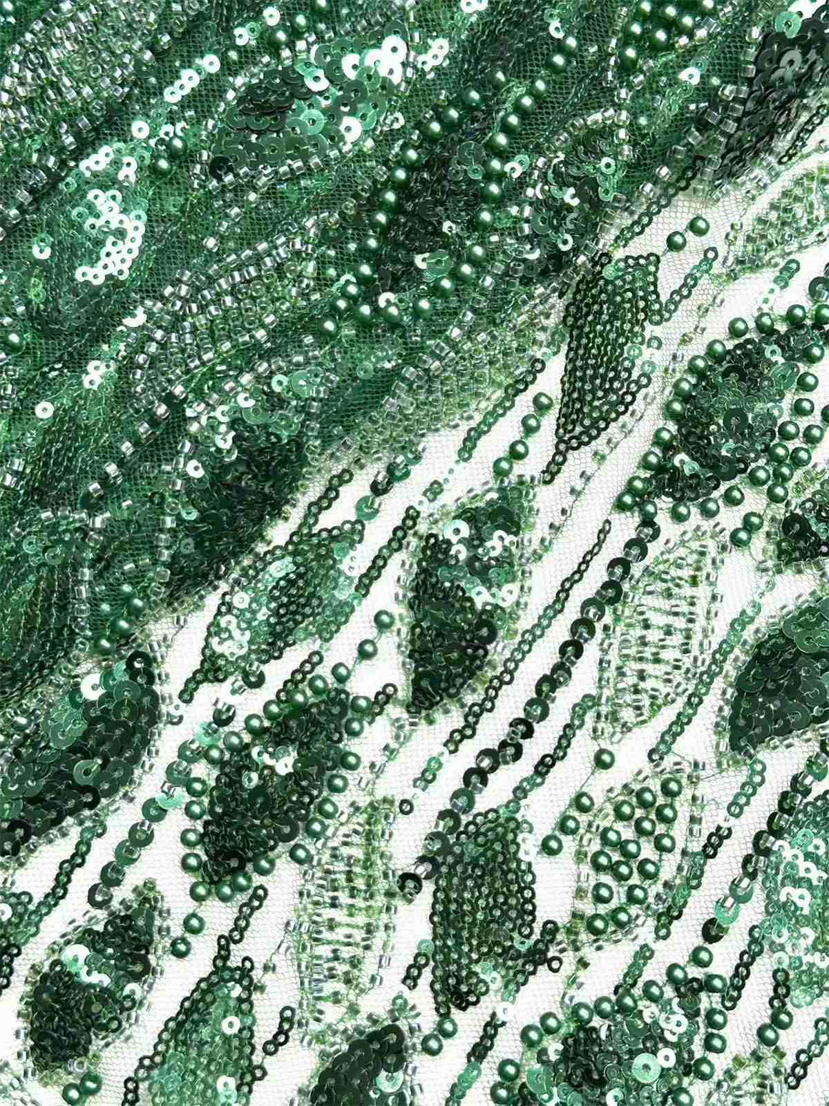 Embellished Beaded Tulle Lace Fabric with Beads | COD HN472