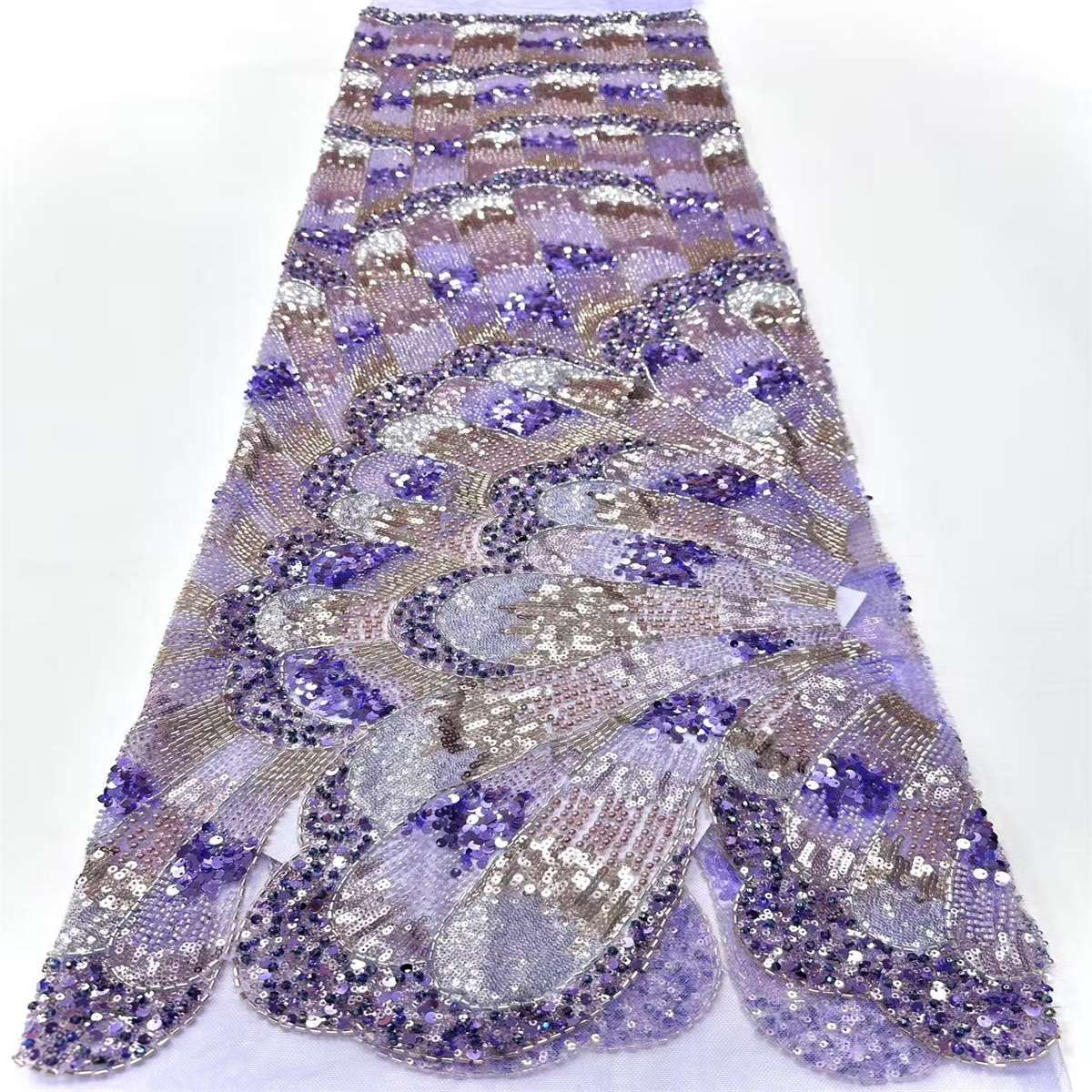 Embellished Beaded Tulle Lace Fabric with Beads | GTIN HN480