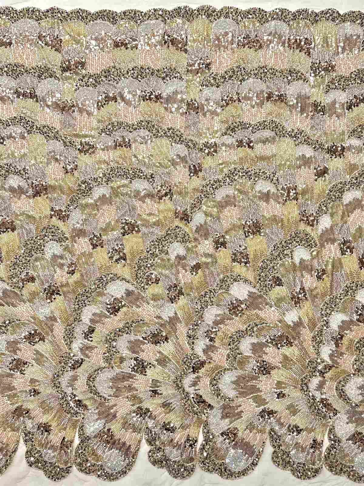 Embellished Beaded Tulle Lace Fabric with Beads | GTIN HN480