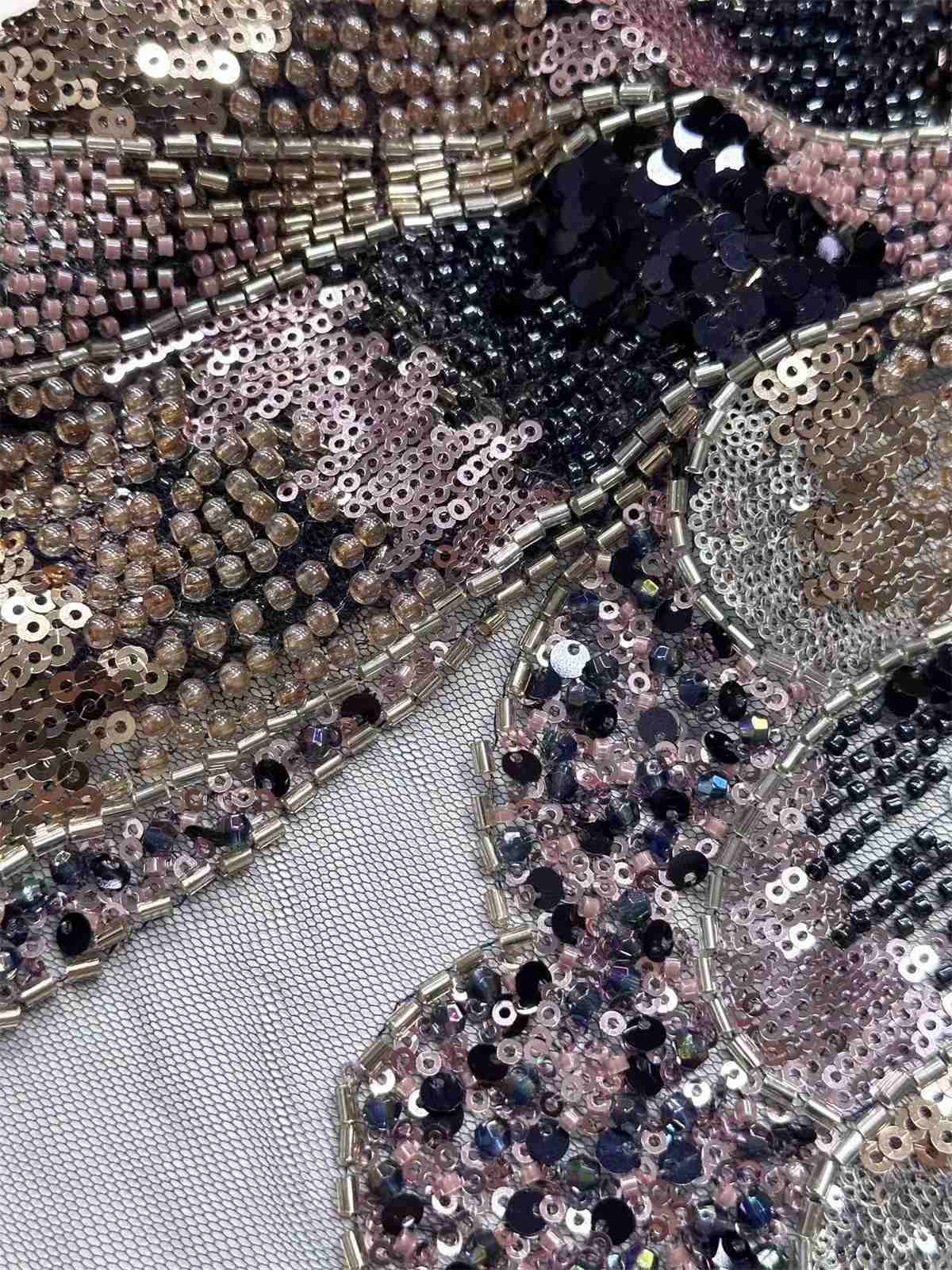 Embellished Beaded Tulle Lace Fabric with Beads | GTIN HN480