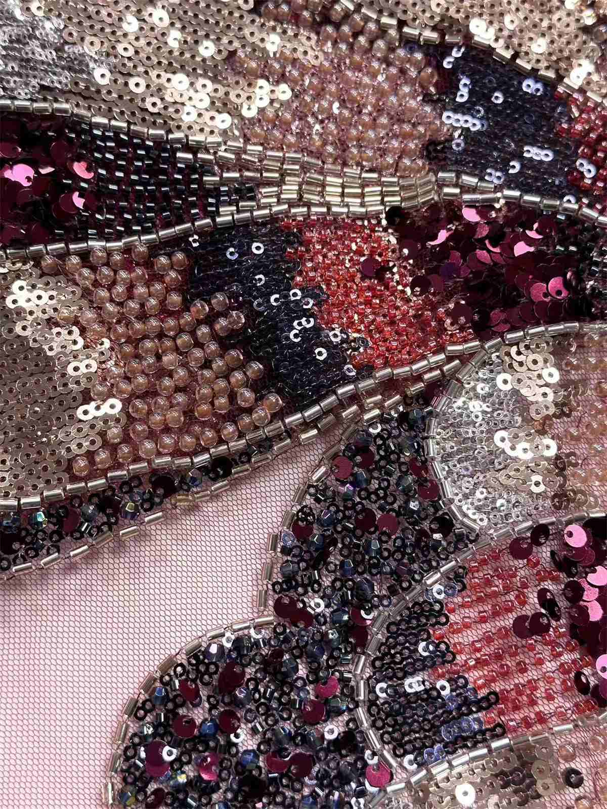 Embellished Beaded Tulle Lace Fabric with Beads | GTIN HN480