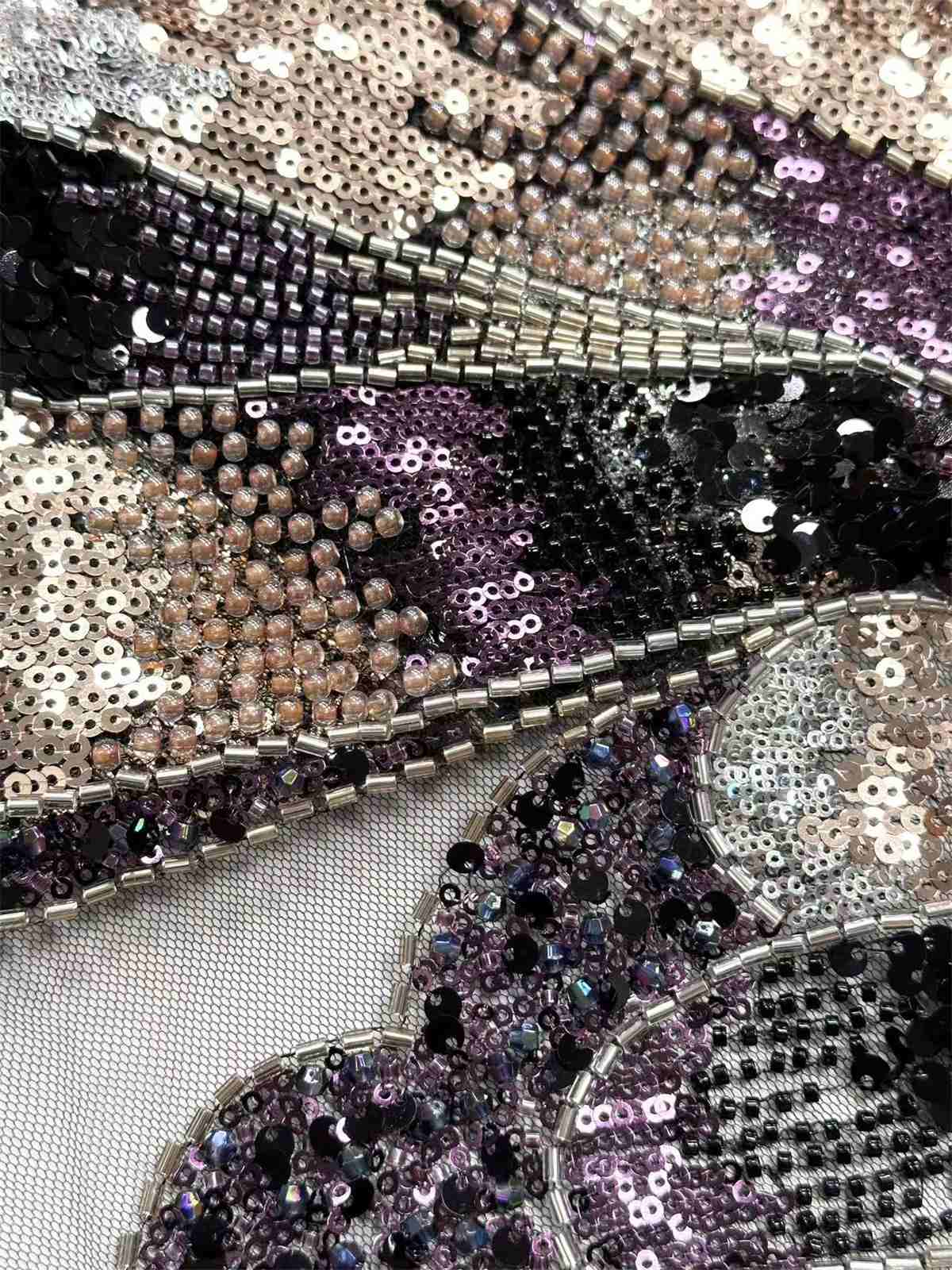 Embellished Beaded Tulle Lace Fabric with Beads | GTIN HN480