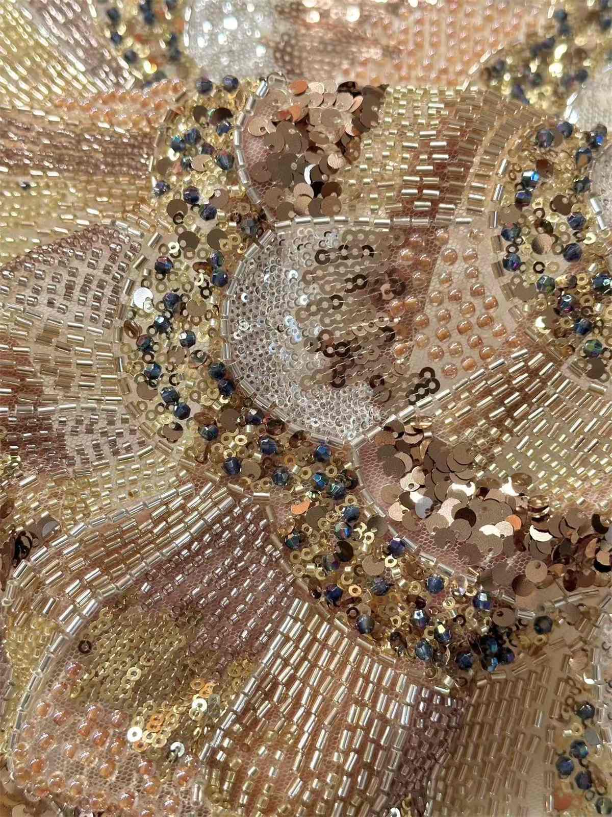 Embellished Beaded Tulle Lace Fabric with Beads | GTIN HN480