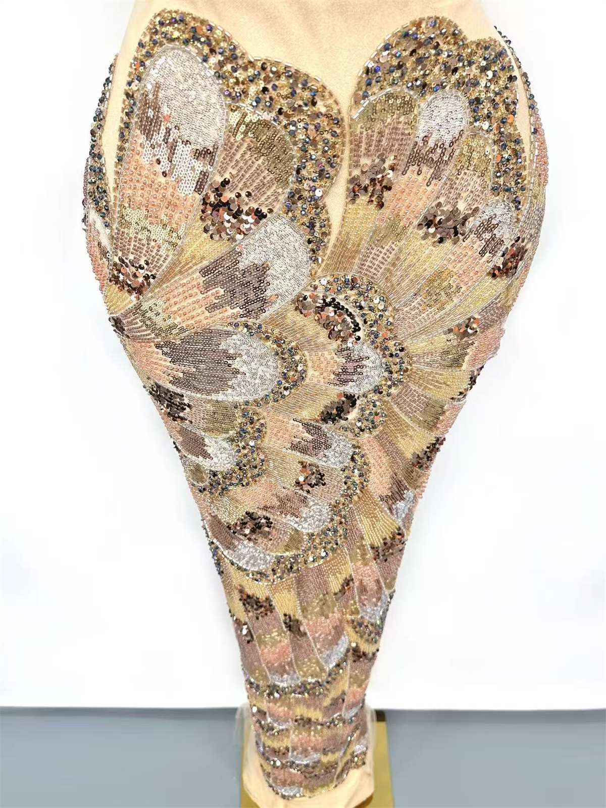 Embellished Beaded Tulle Lace Fabric with Beads | GTIN HN480