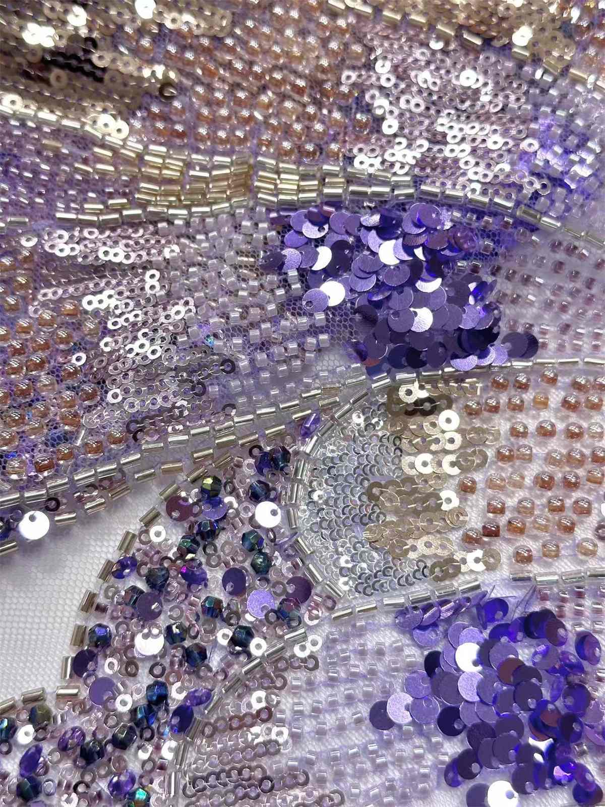 Embellished Beaded Tulle Lace Fabric with Beads | GTIN HN480