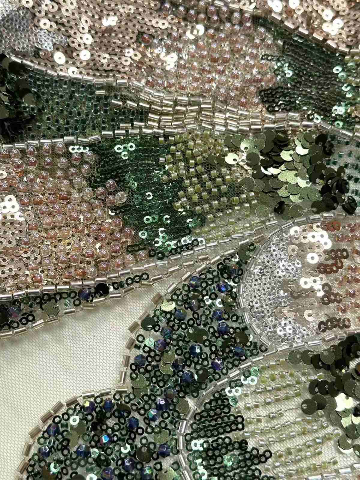 Embellished Beaded Tulle Lace Fabric with Beads | GTIN HN480