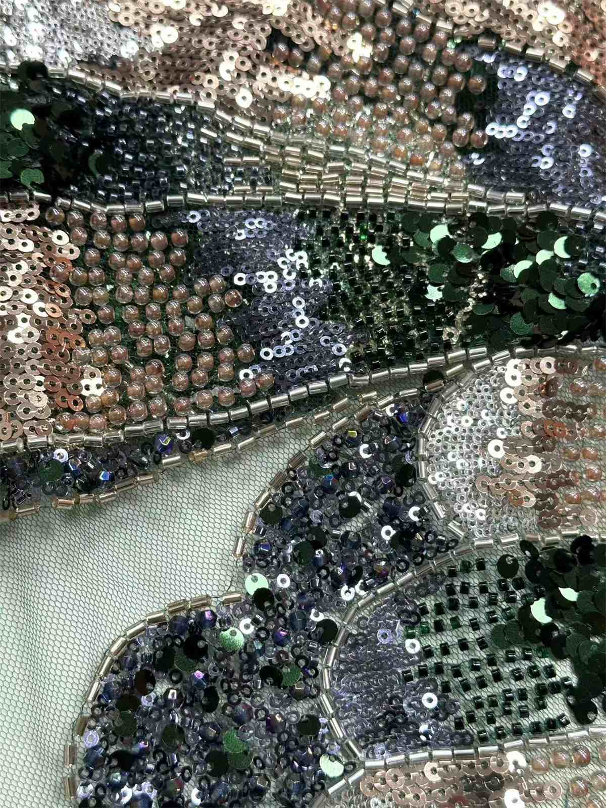 Embellished Beaded Tulle Lace Fabric with Beads | GTIN HN480