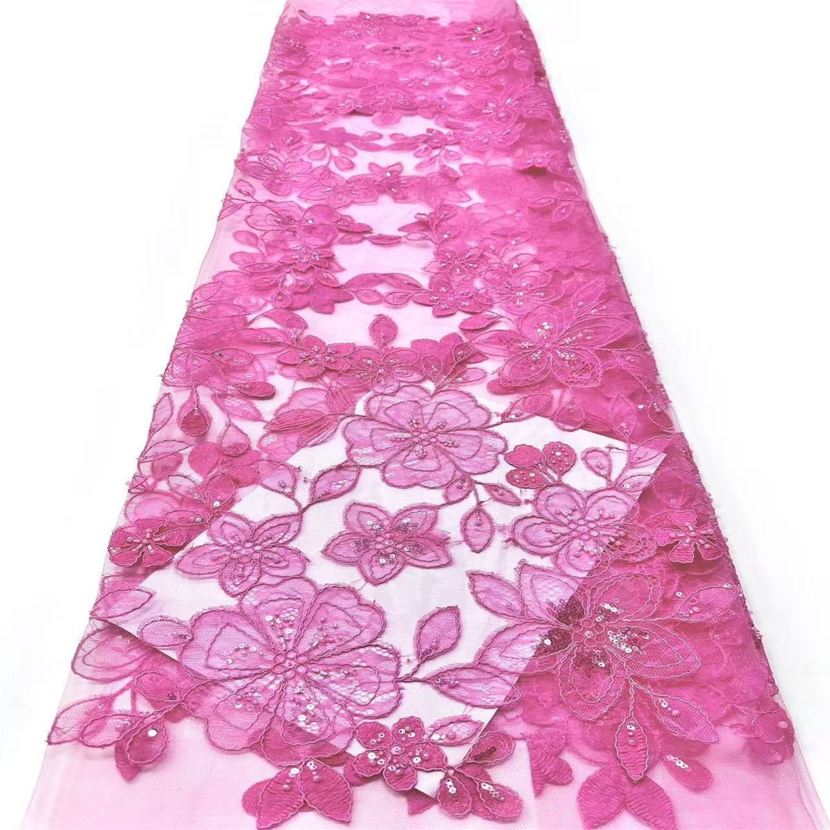Corded Beaded Tulle Lace Fabric | GTIN HN481