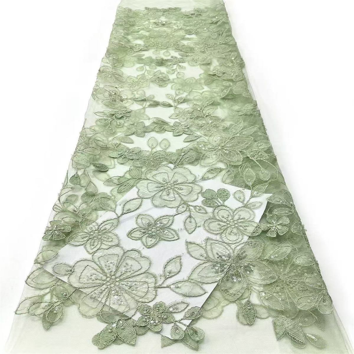 Corded Beaded Tulle Lace Fabric | GTIN HN481