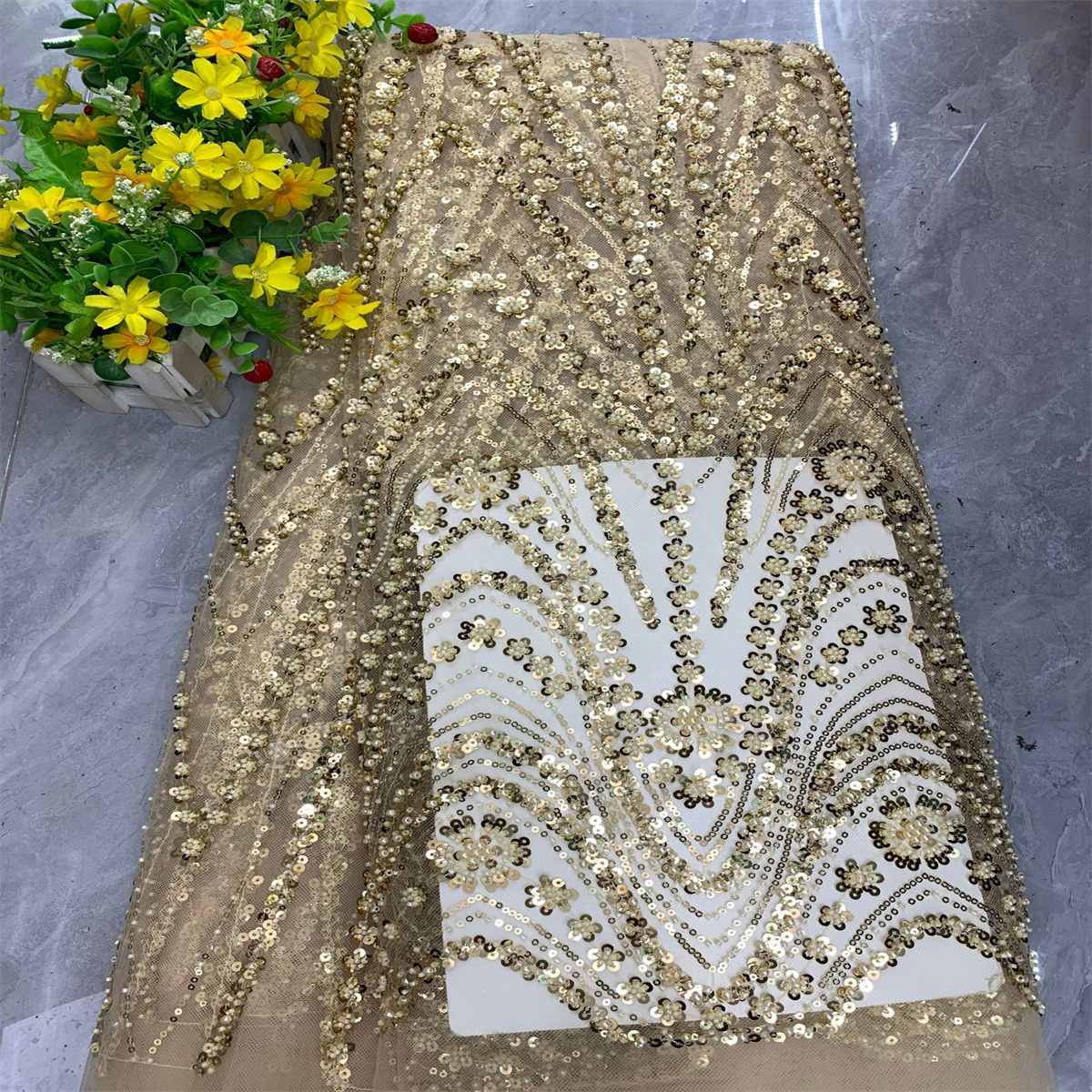 Beaded Tulle Fabric | COD ZT172