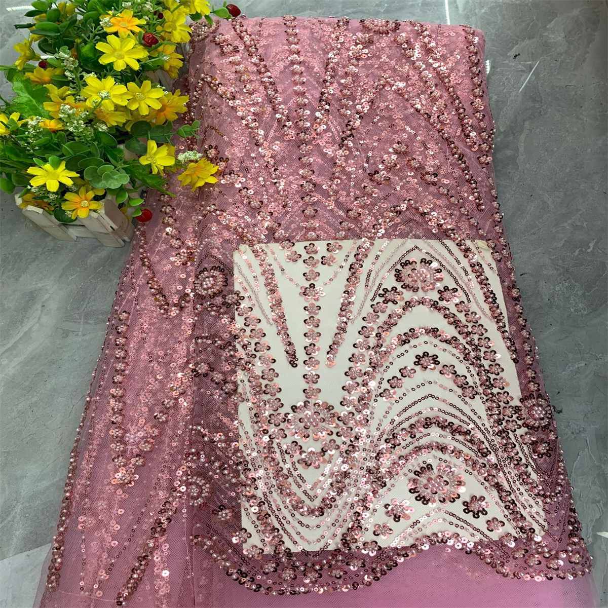 Beaded Tulle Fabric | COD ZT172